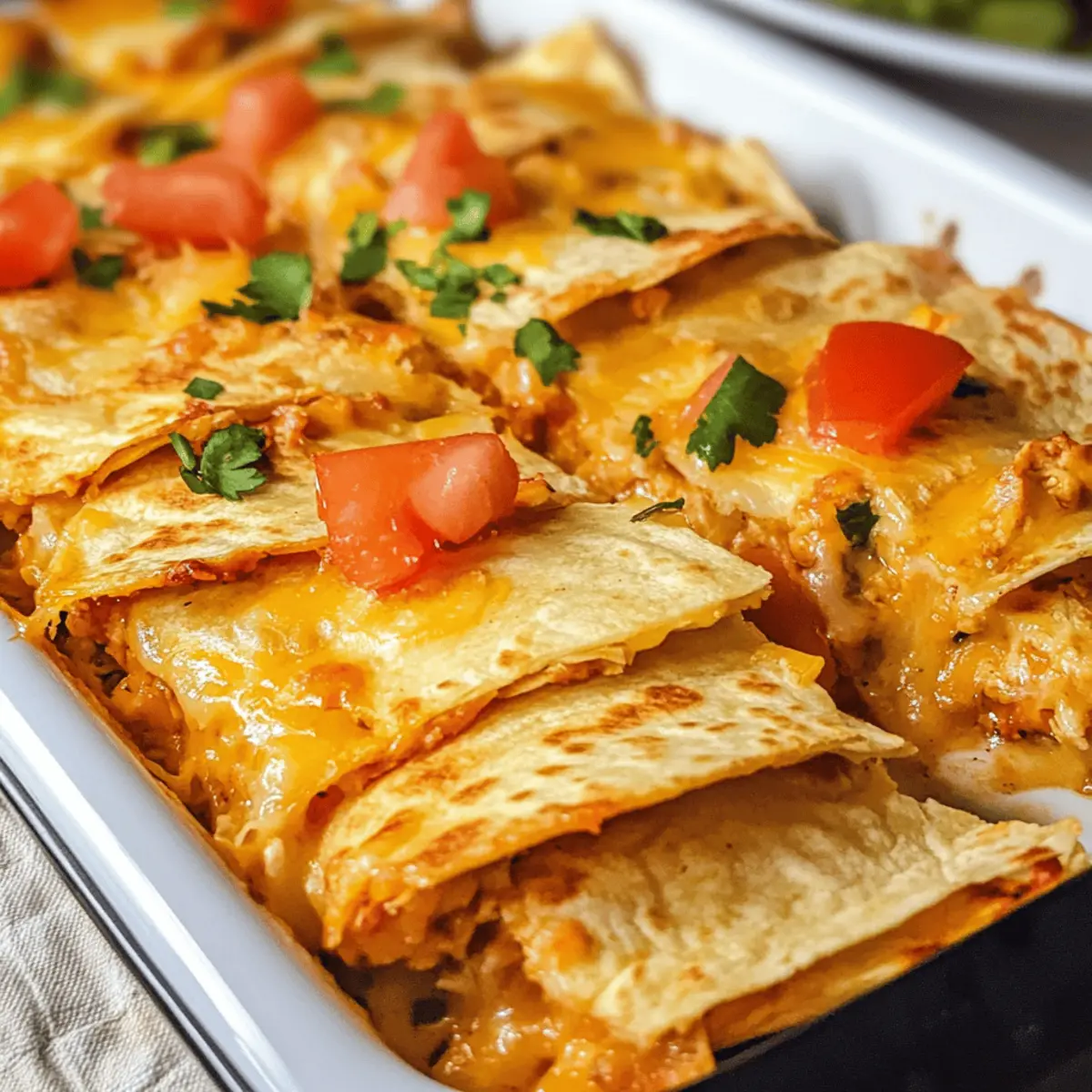 Chicken and Cheese Quesadilla Bake