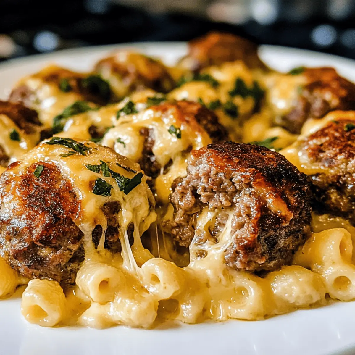 Mac and Cheese Stuffed Meatballs