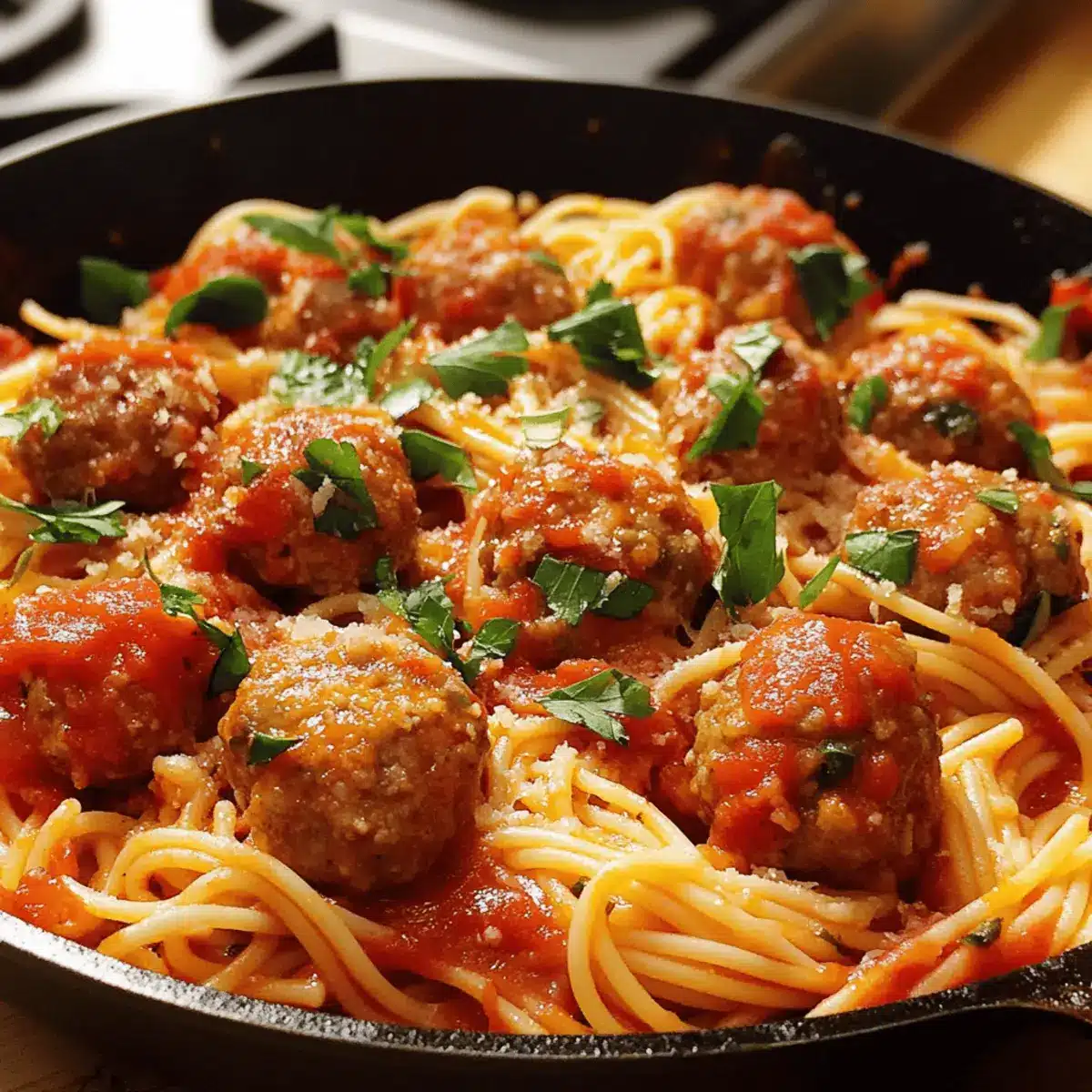 Spaghetti and Meatball Skillet