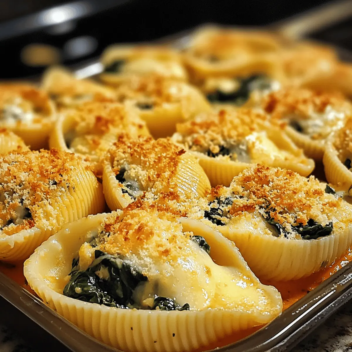 Cheesy Spinach Vegetarian Shells