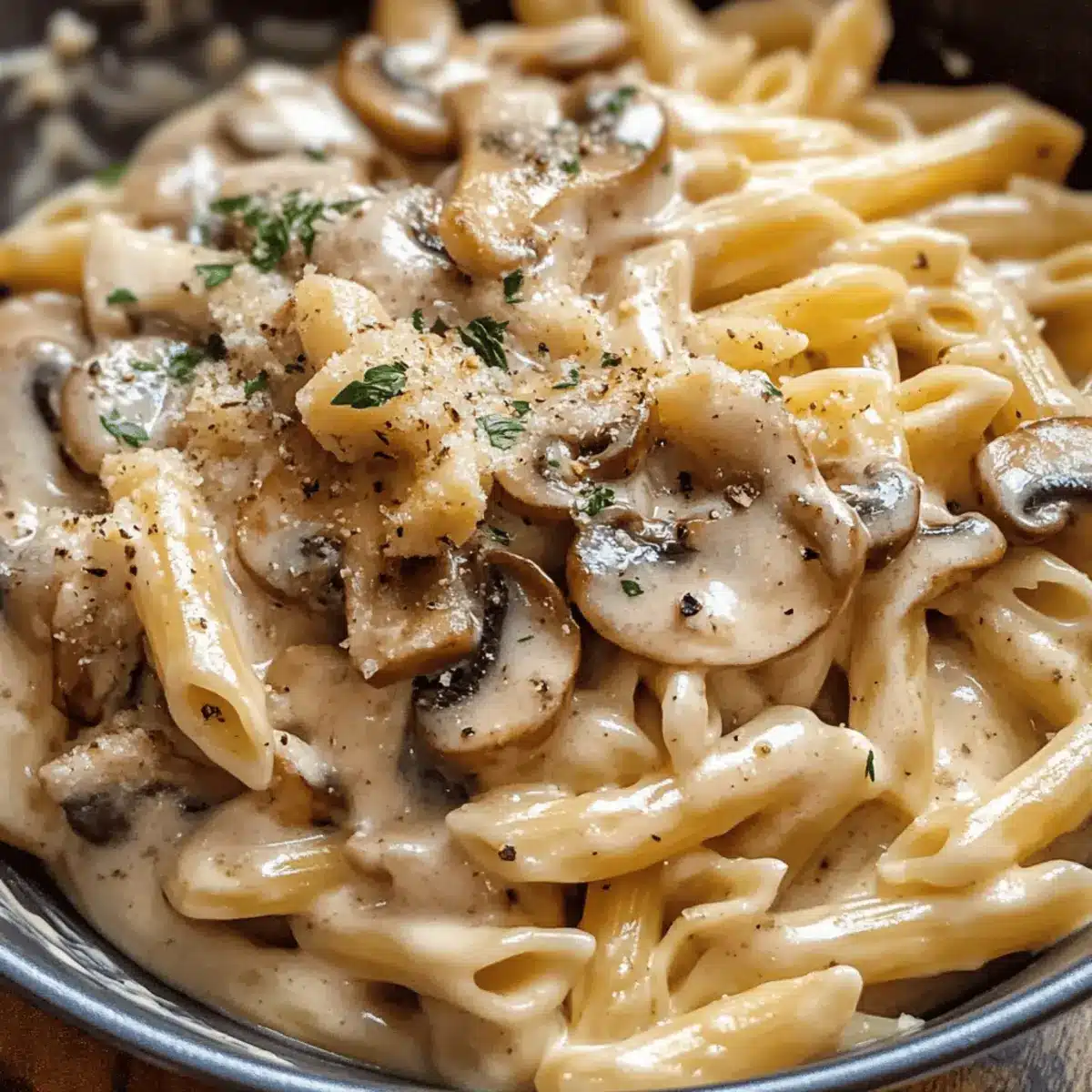 Creamy Mushroom Vegetarian Pasta