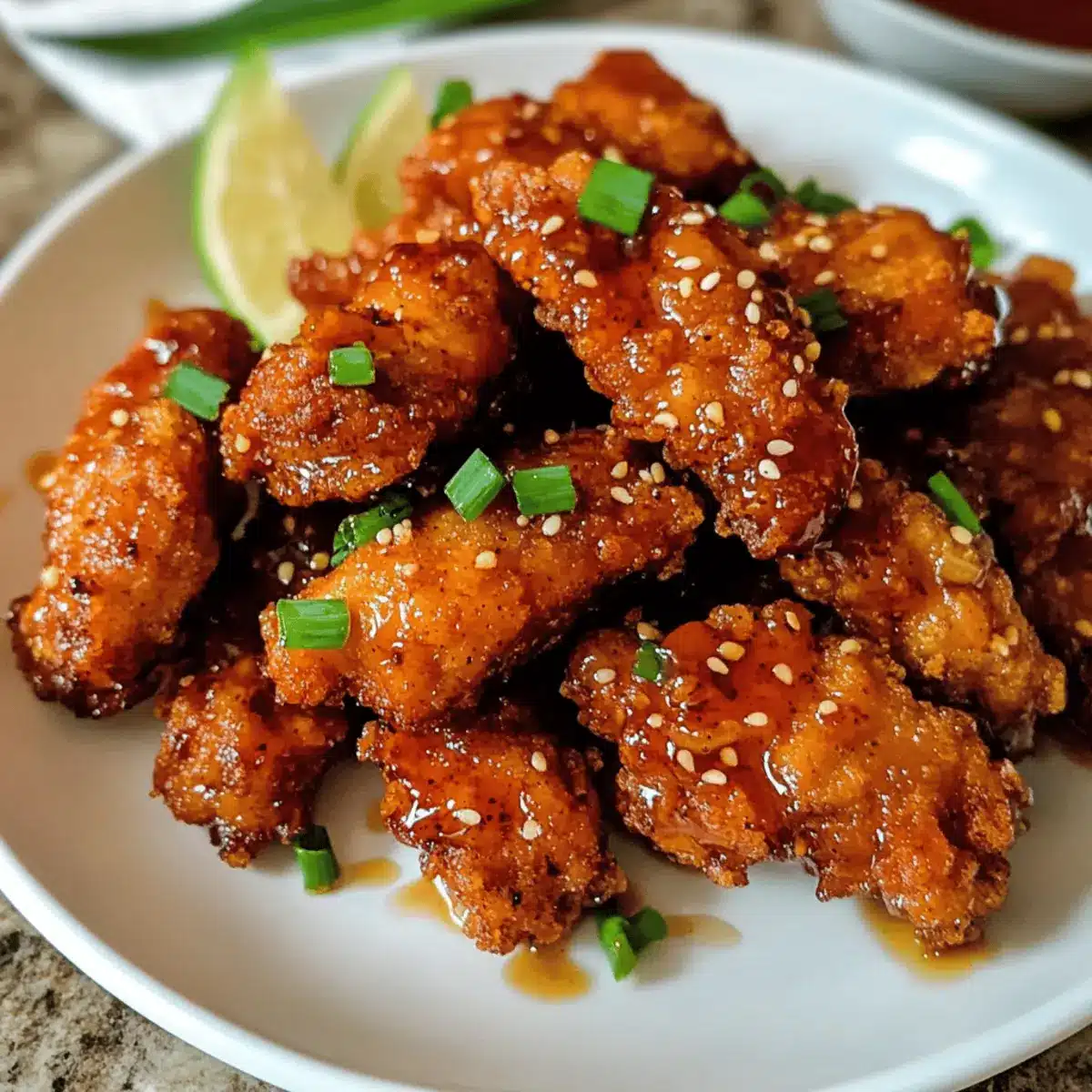 Crispy Honey Garlic Chicken Bites