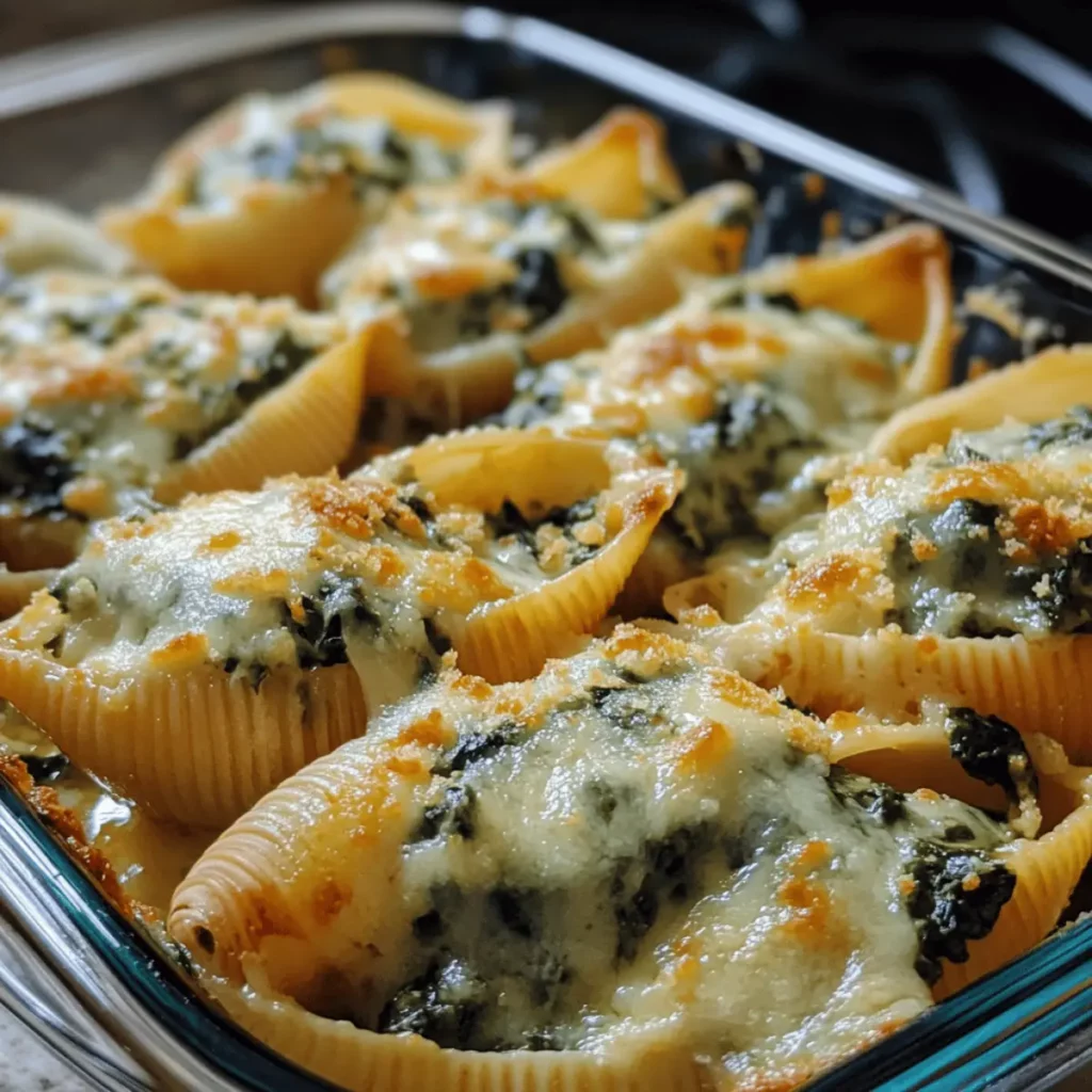 Cheesy Spinach Stuffed Shells