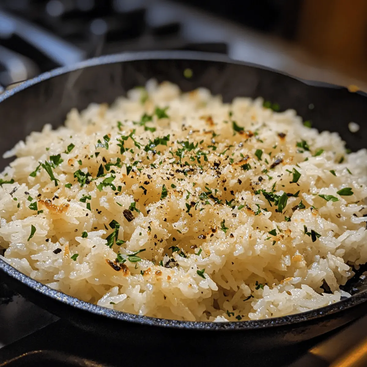 Garlic Parmesan Rice Skillet