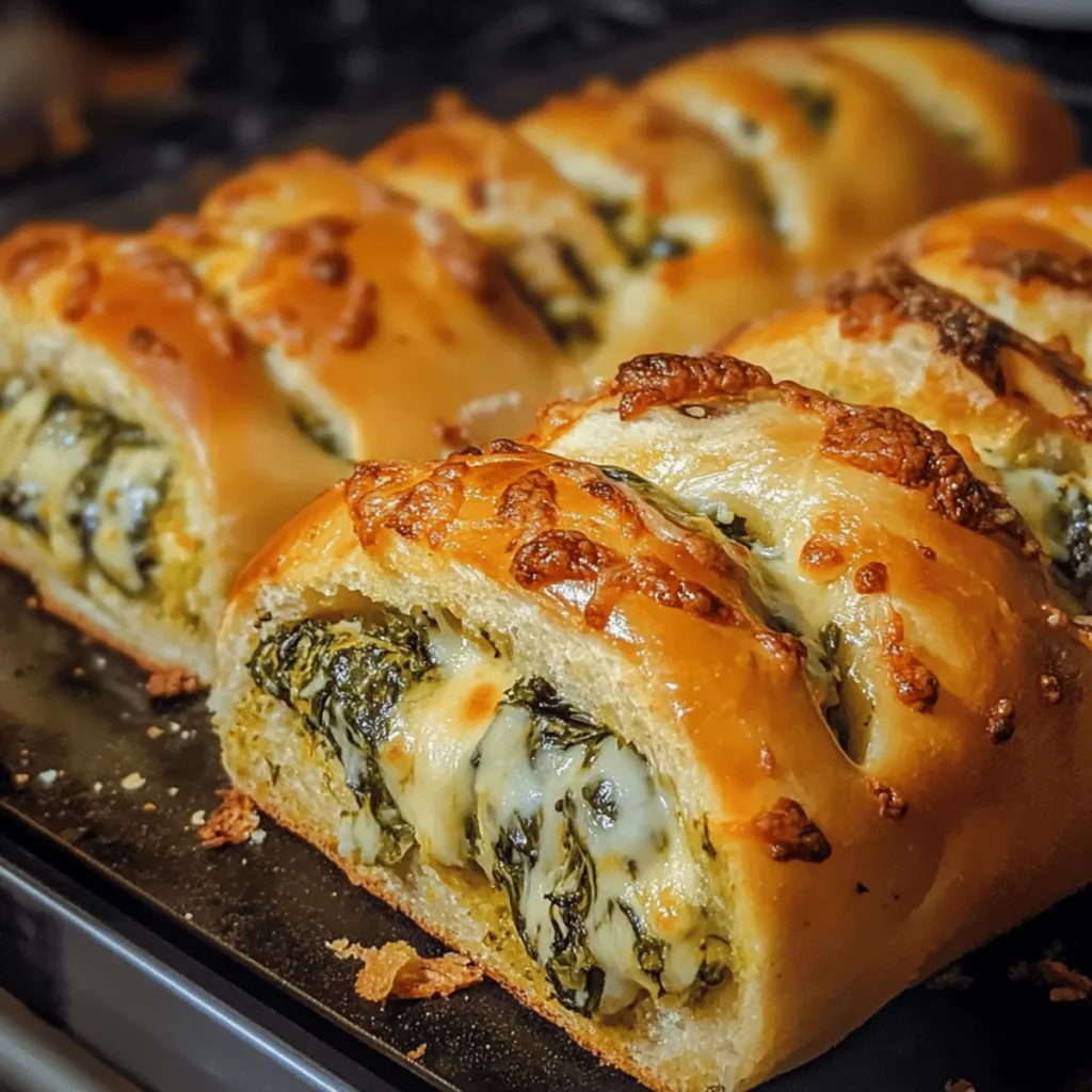 Cheesy Spinach Stuffed Bread