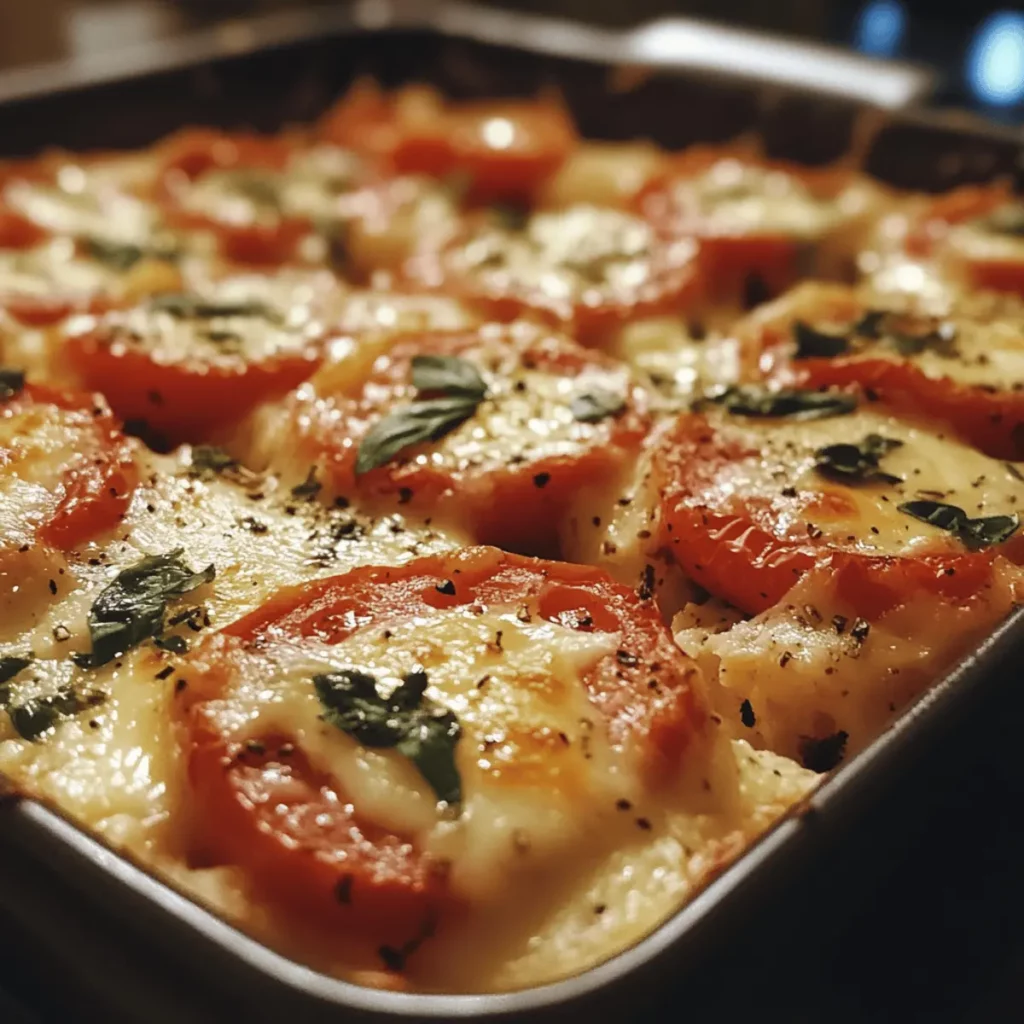 Cheesy Tomato Basil Bake