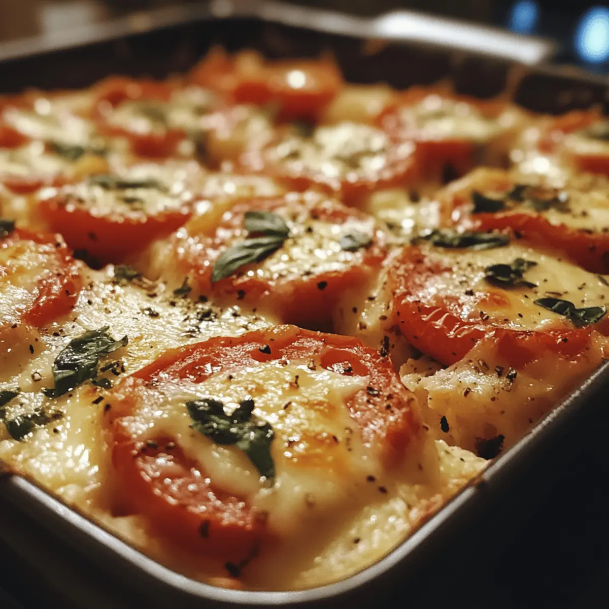 Cheesy Tomato Basil Bake
