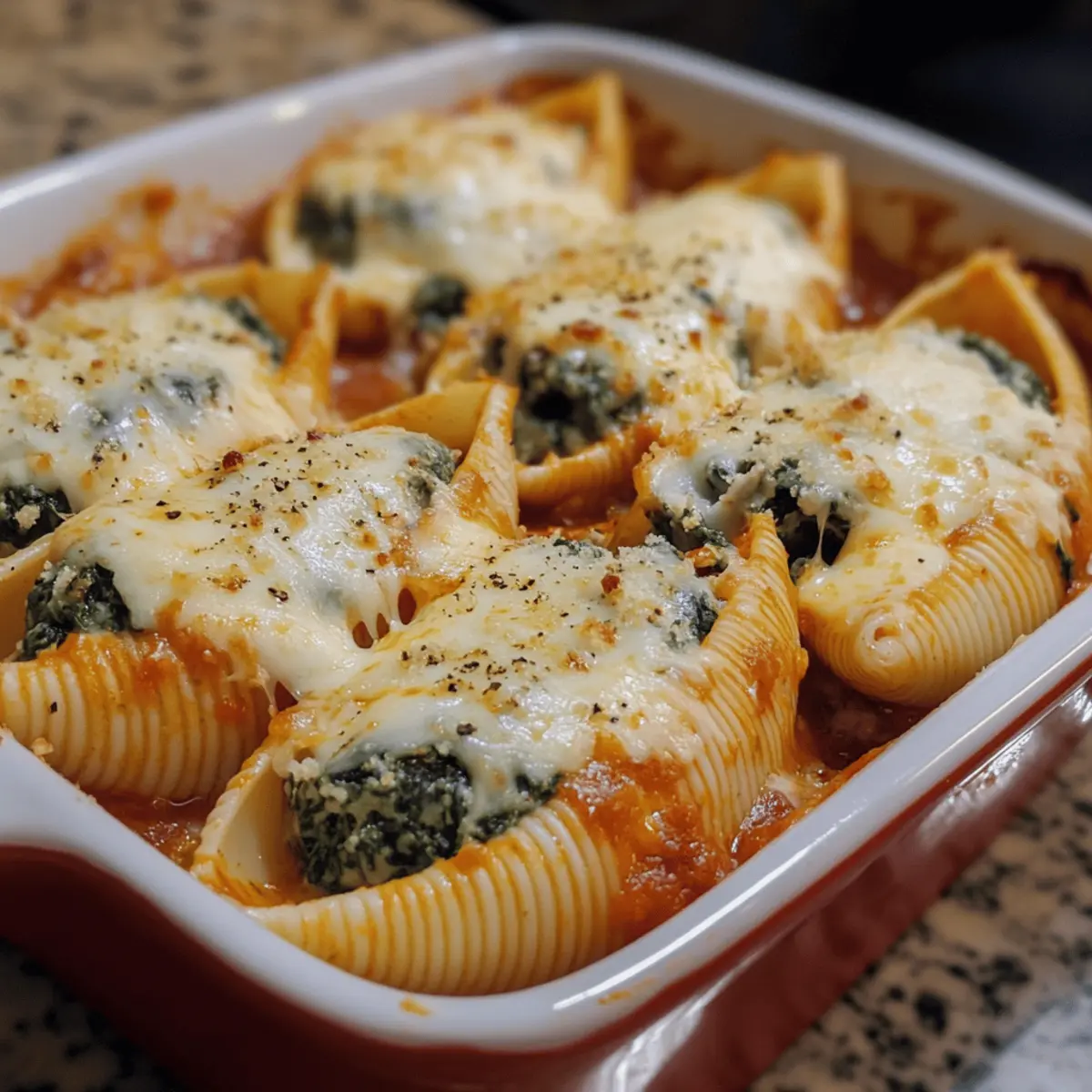 Cheesy Spinach Stuffed Shells