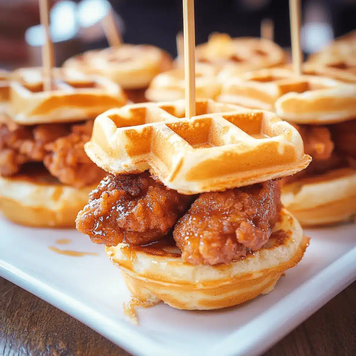 Mini Chicken and Waffle Sliders