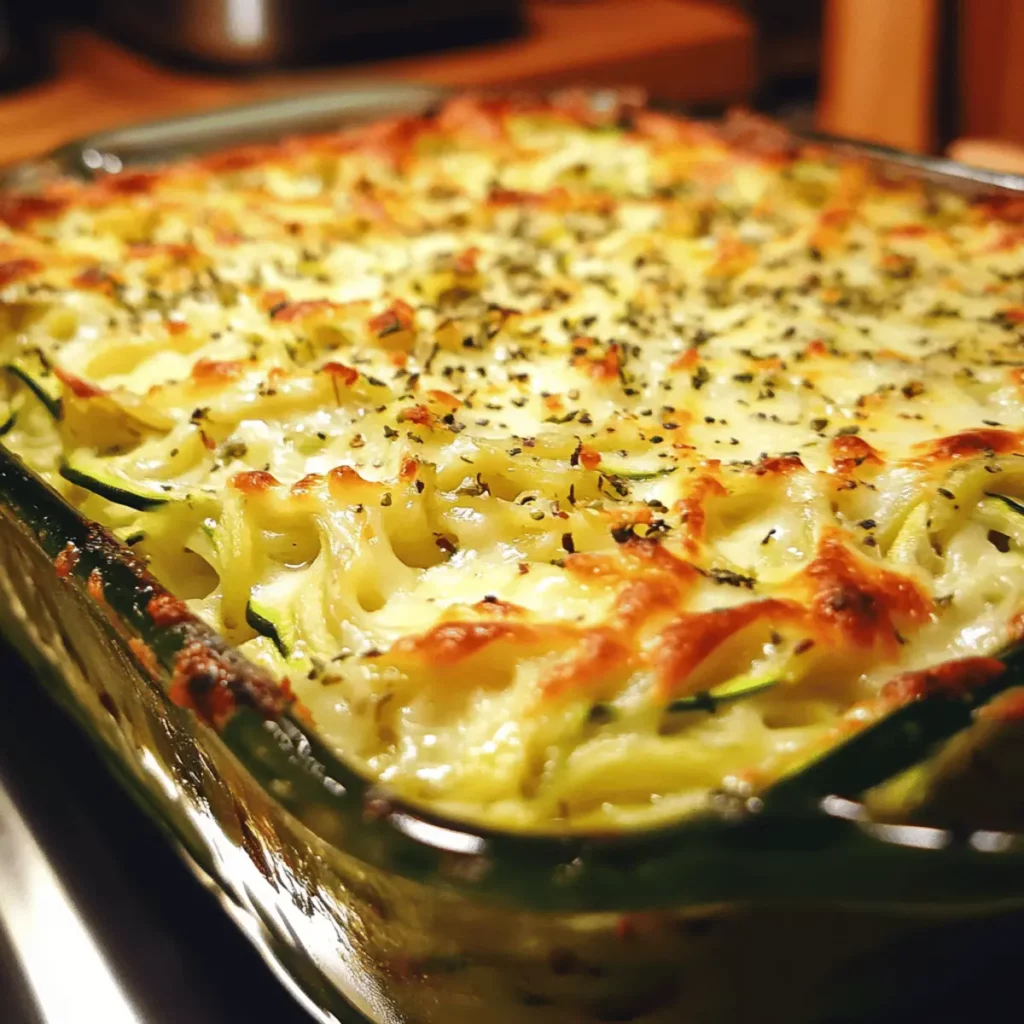 Cheesy Zucchini Noodle Bake