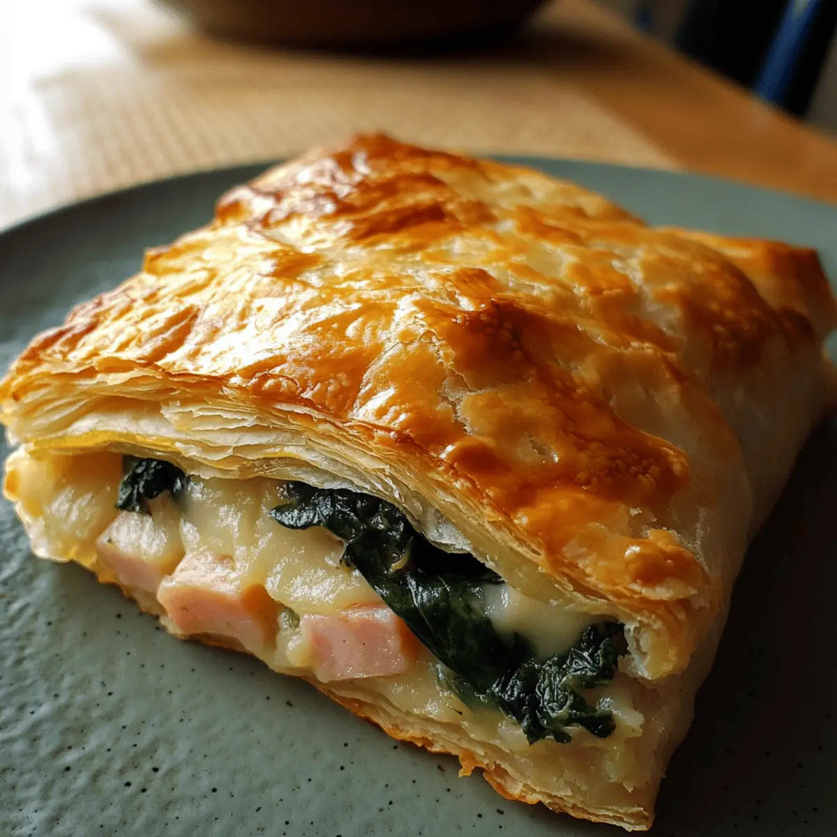 Cheesy Spinach and Ham Puff