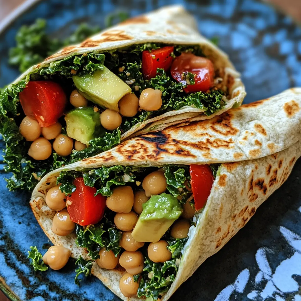 Chickpea Kale Avocado Wrap