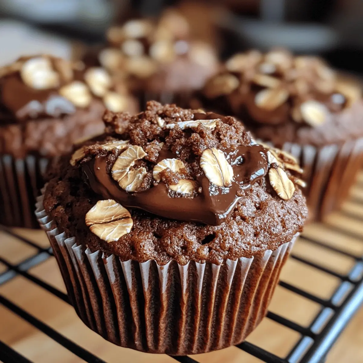 Fluffy Chocolate Oat Muffins