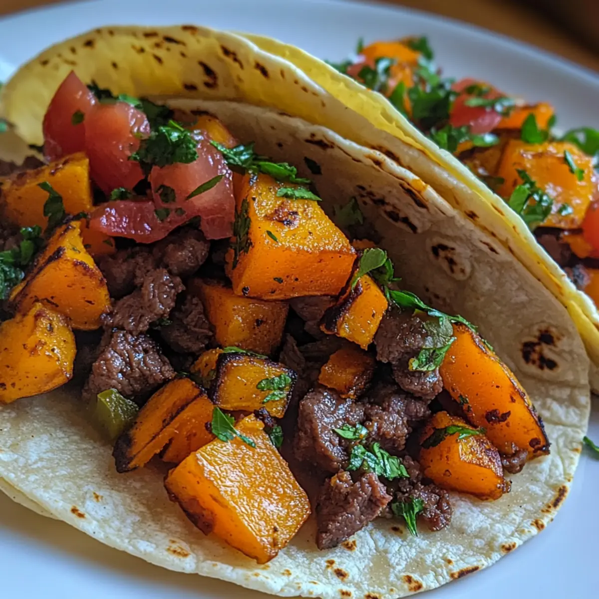 Sweet Potato and Beef Tacos