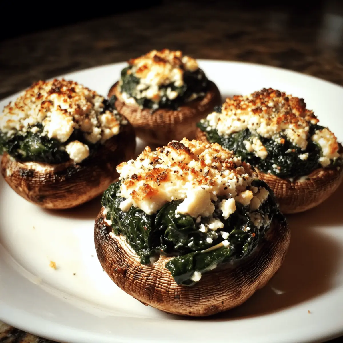 Spinach and Feta Stuffed Mushrooms