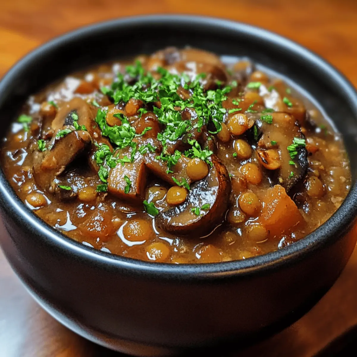 Savory Mushroom Lentil Stew