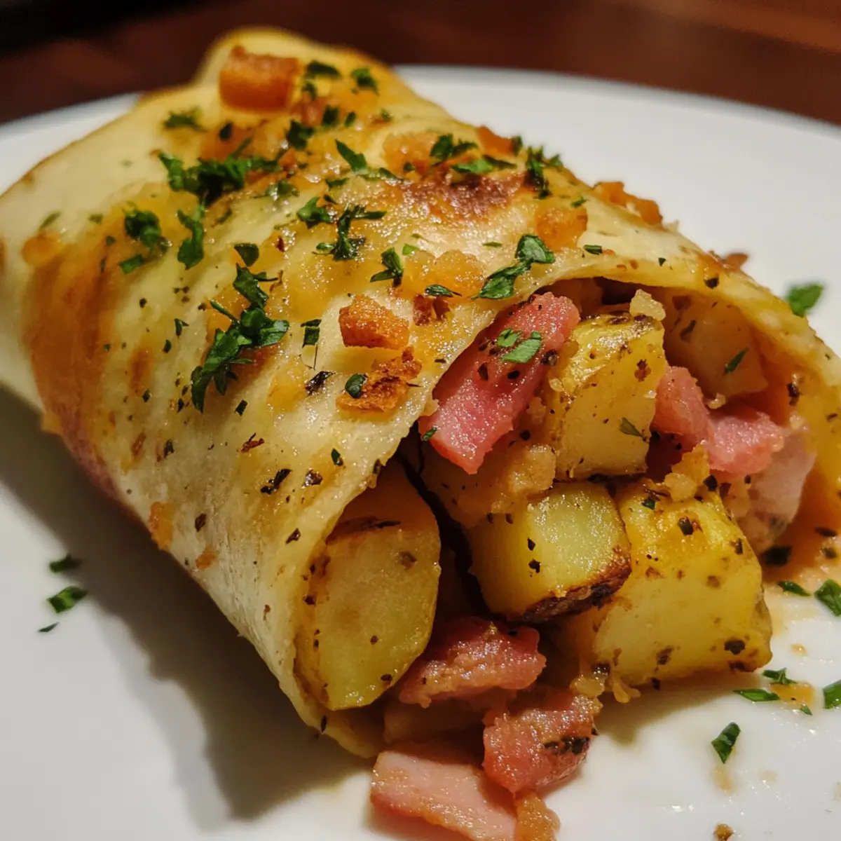 Crispy Ham Potato Wrap