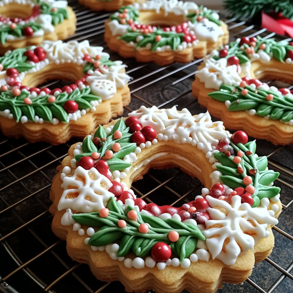 Festive Sugar Cookie Wreaths