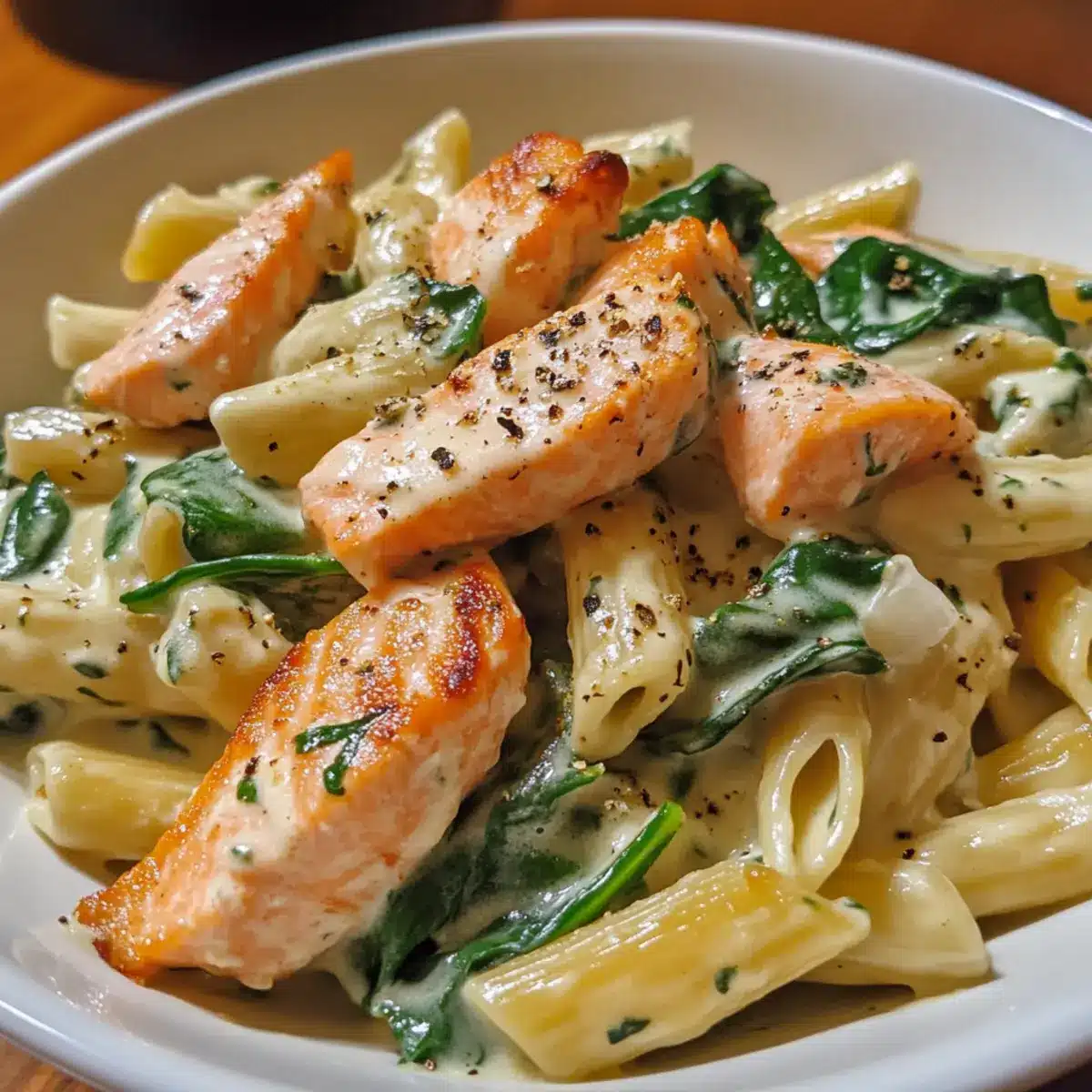 Creamy Spinach Salmon Pasta