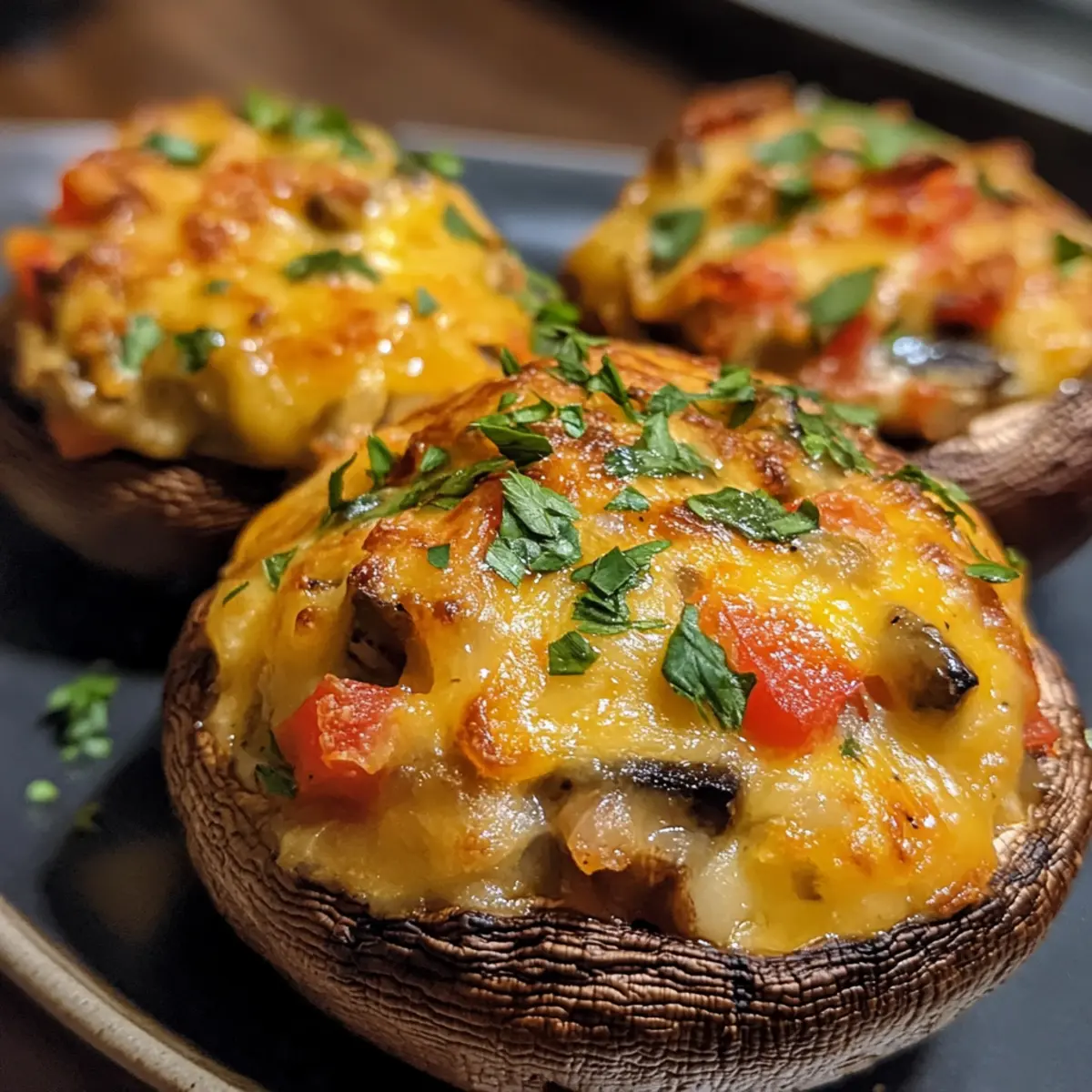 Cheesy Veggie Stuffed Mushrooms