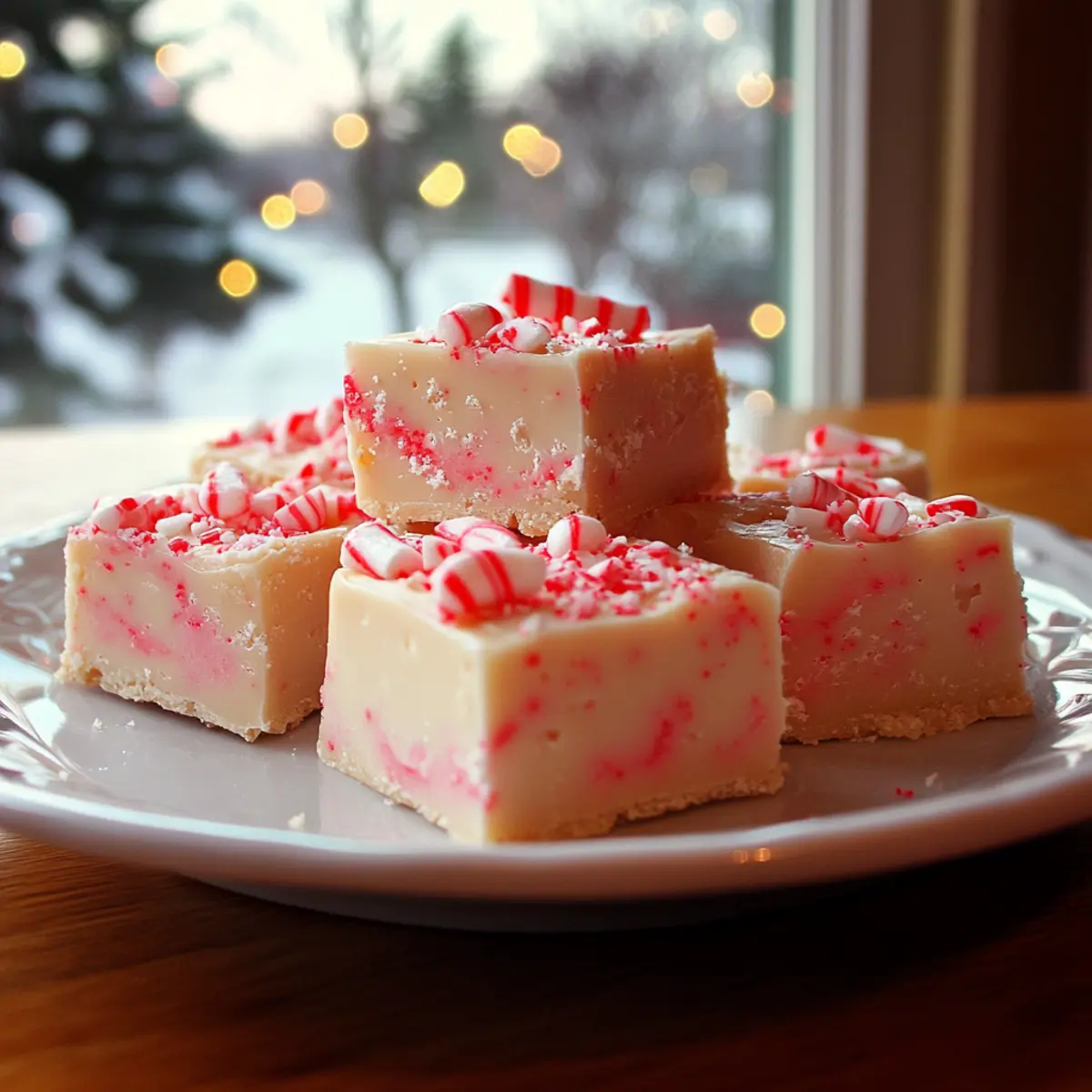 Easy Candy Cane Fudge Squares