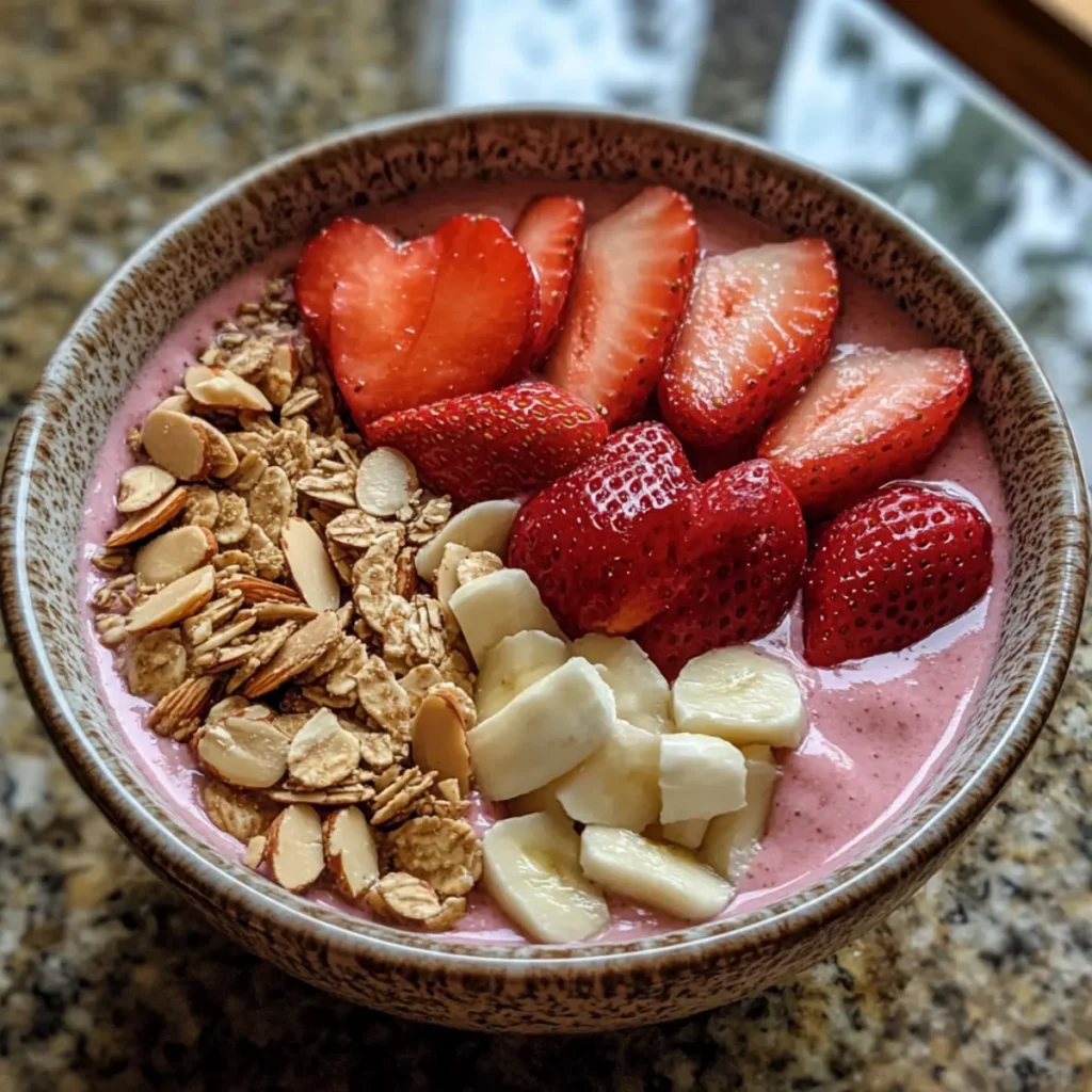 Strawberry Almond Smoothie Bowl