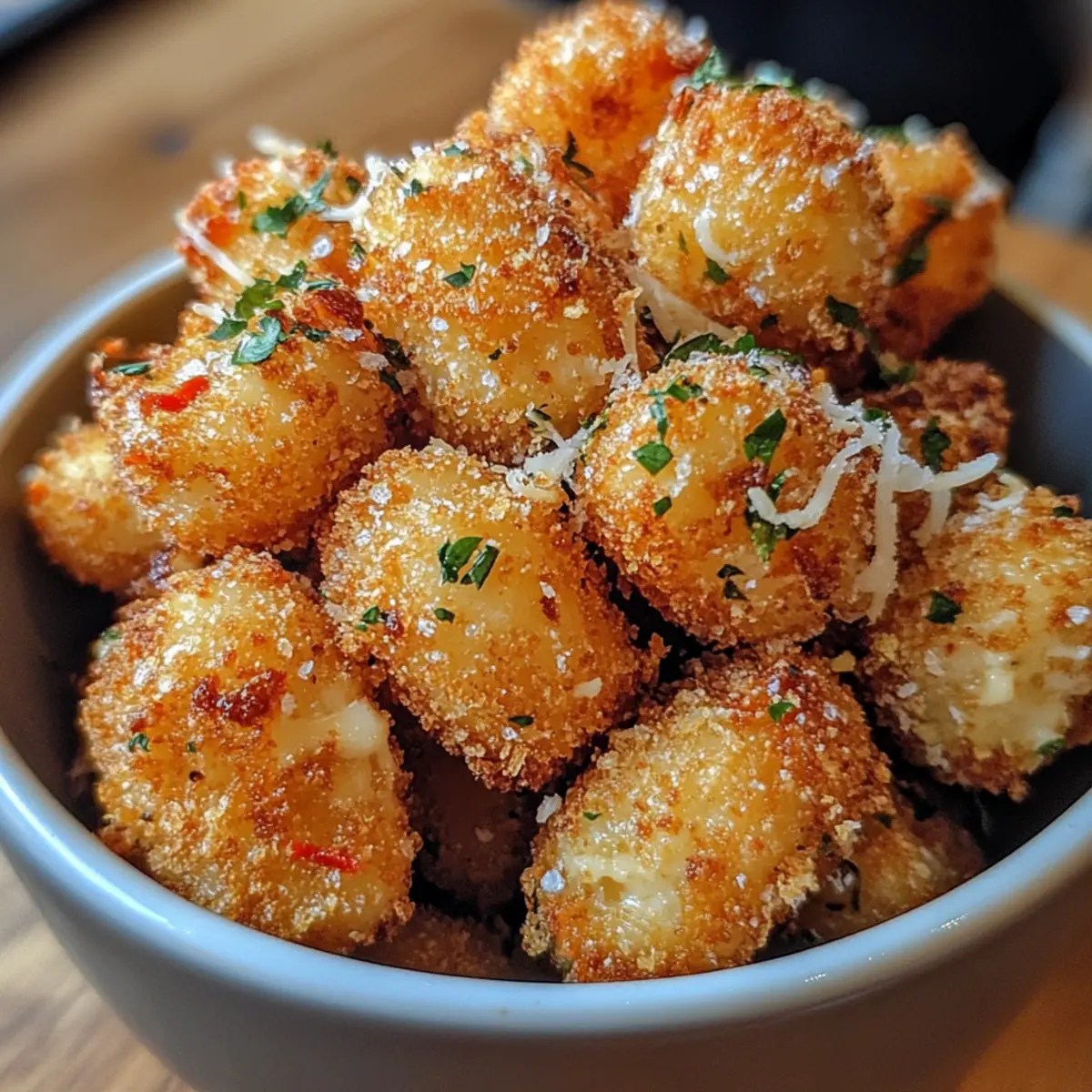 Crispy Garlic Cheese Bites