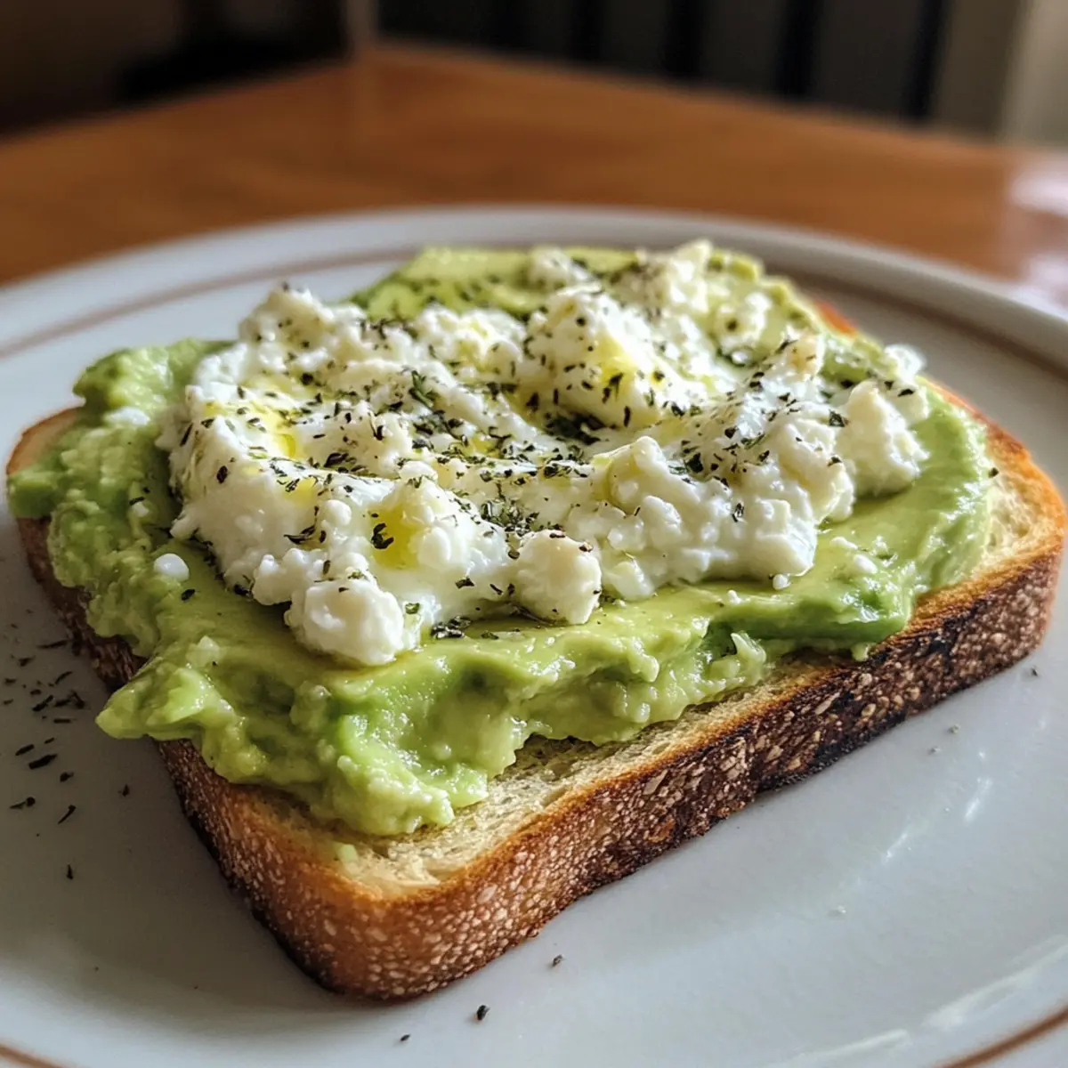 Avocado Cottage Cheese Toast