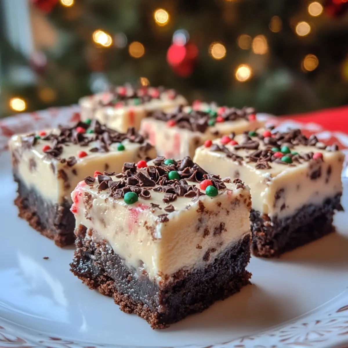 Christmas Cheesecake Brownie Bites