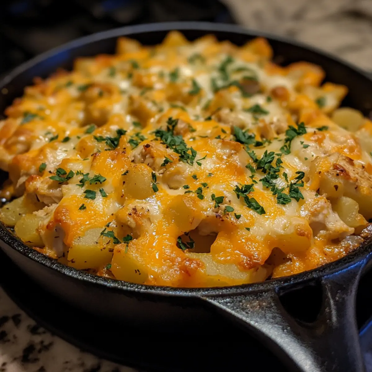 Cheesy Chicken Potato Skillet