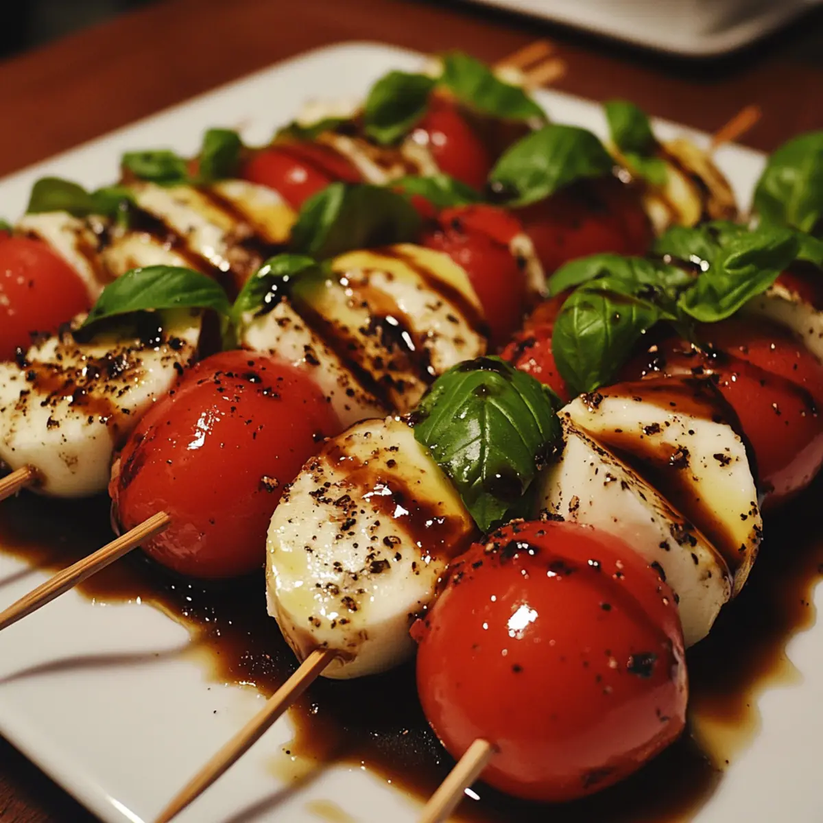 Caprese Skewers with Balsamic Glaze