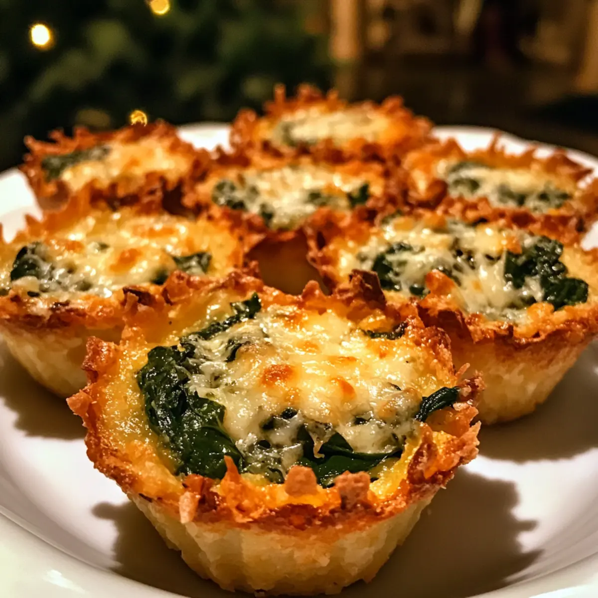 Crispy Spinach Parmesan Cups
