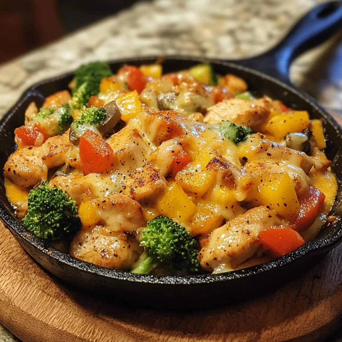 Cheesy Chicken Veggie Skillet