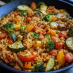 Simple Veggie Rice Skillet