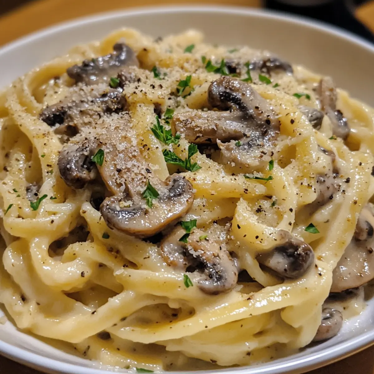 Quick Creamy Mushroom Pasta