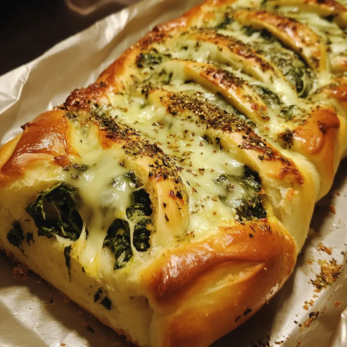 Cheesy Spinach Stuffed Bread