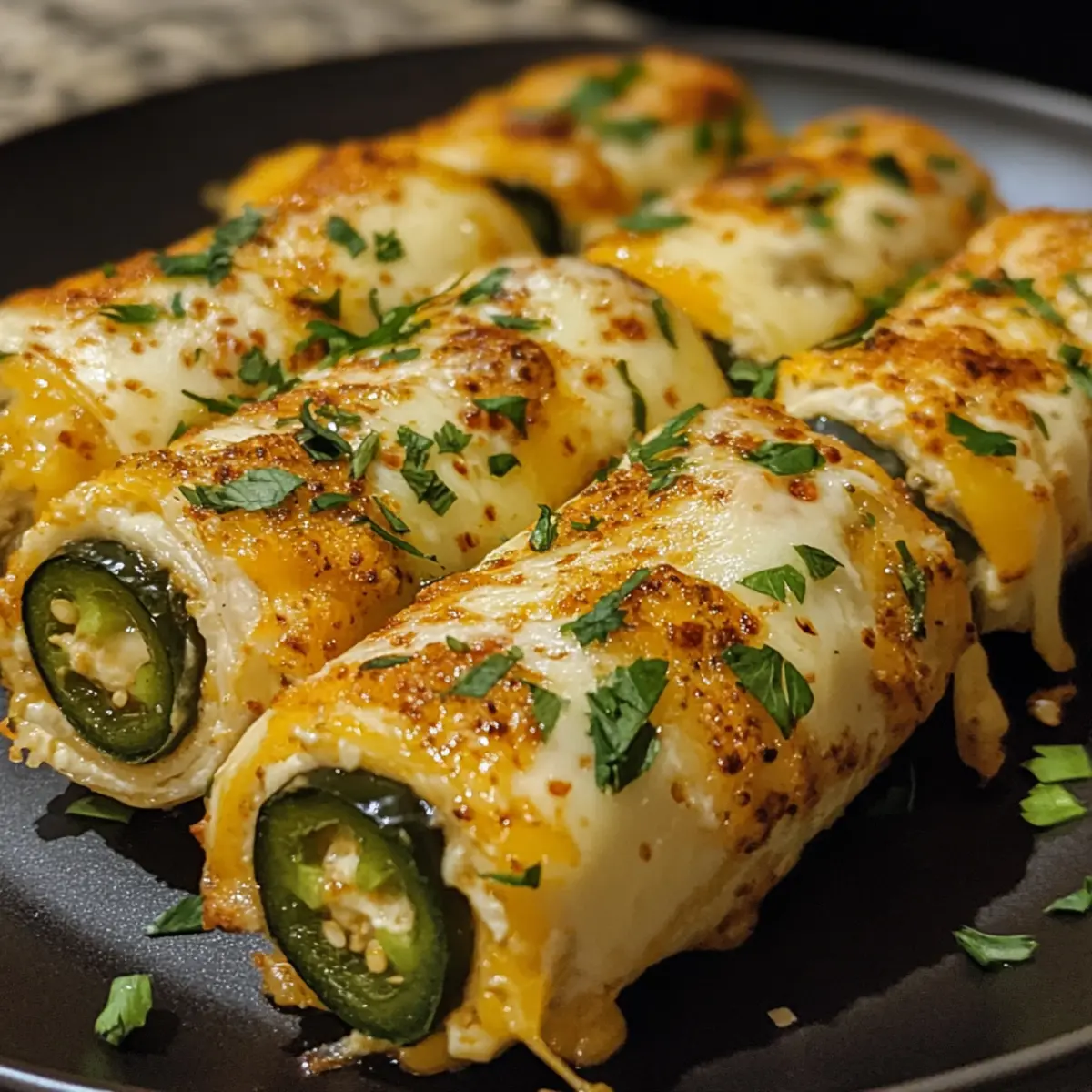 Cheddar Jalapeño Stuffed Roll-Ups