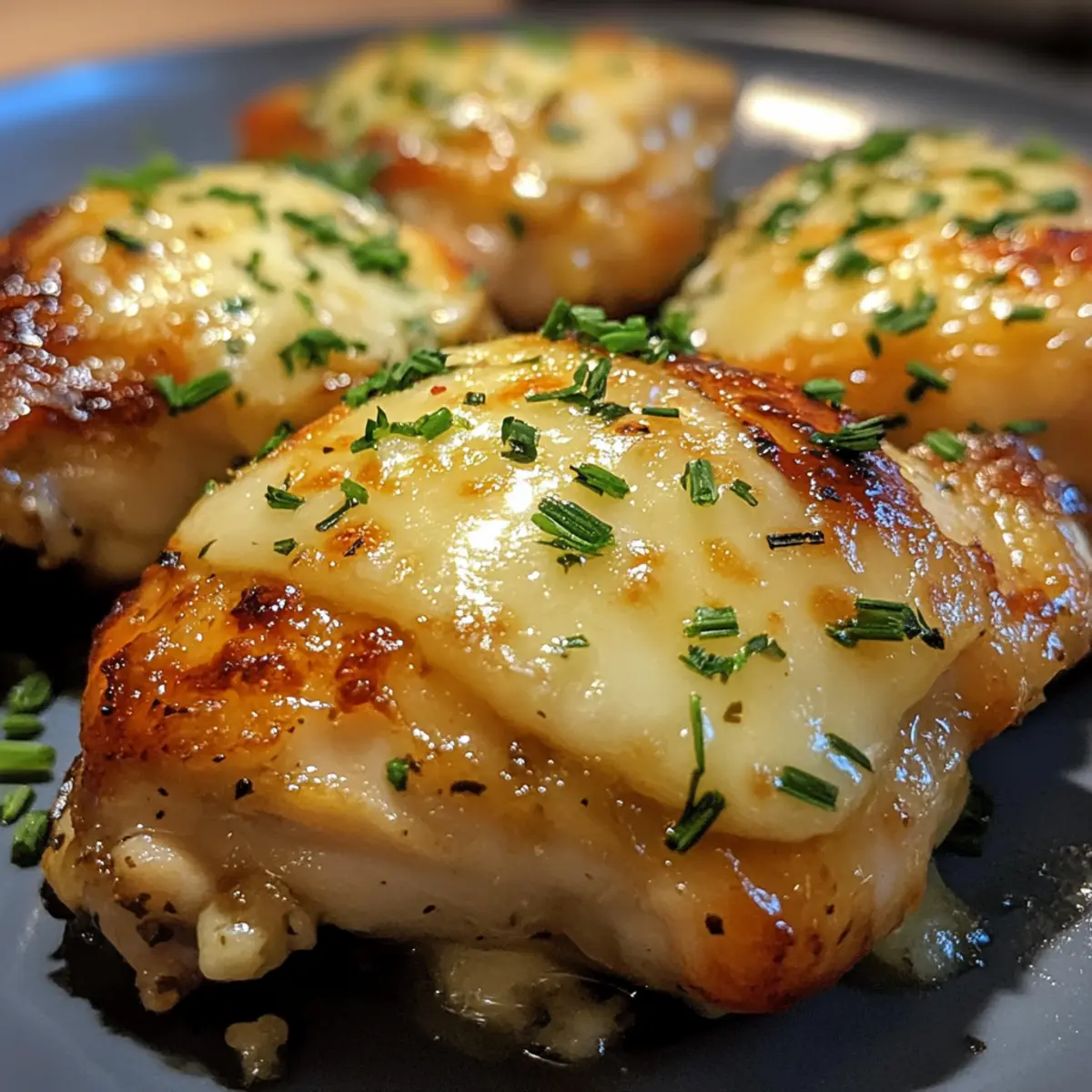 Garlic Cheese Baked Chicken Thighs
