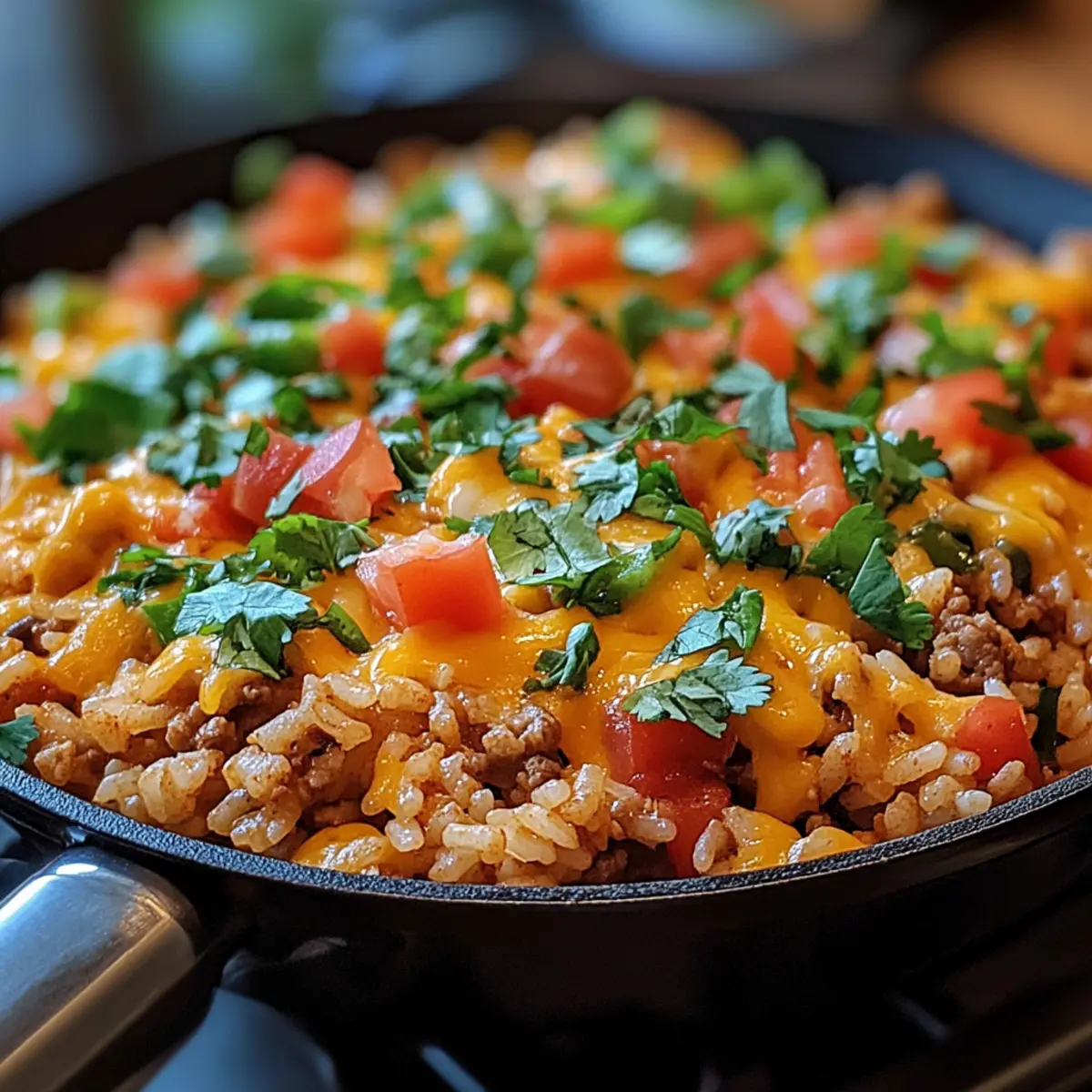 Cheesy Taco Rice Skillet