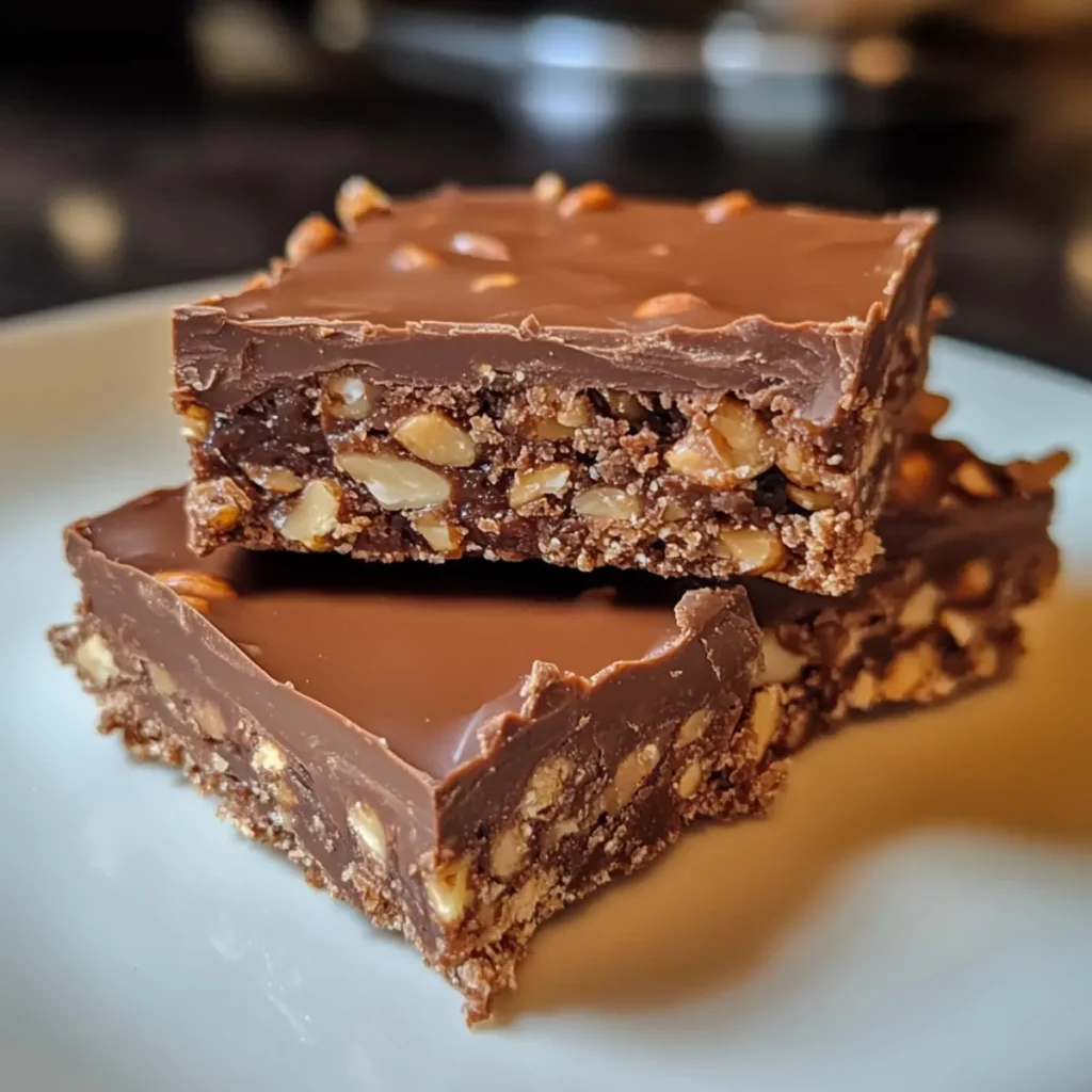 No-Bake Chocolate Peanut Bars