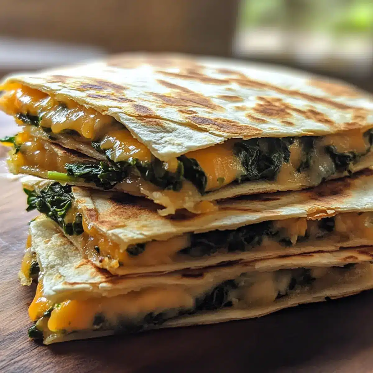 Cheesy Spinach Breakfast Quesadilla