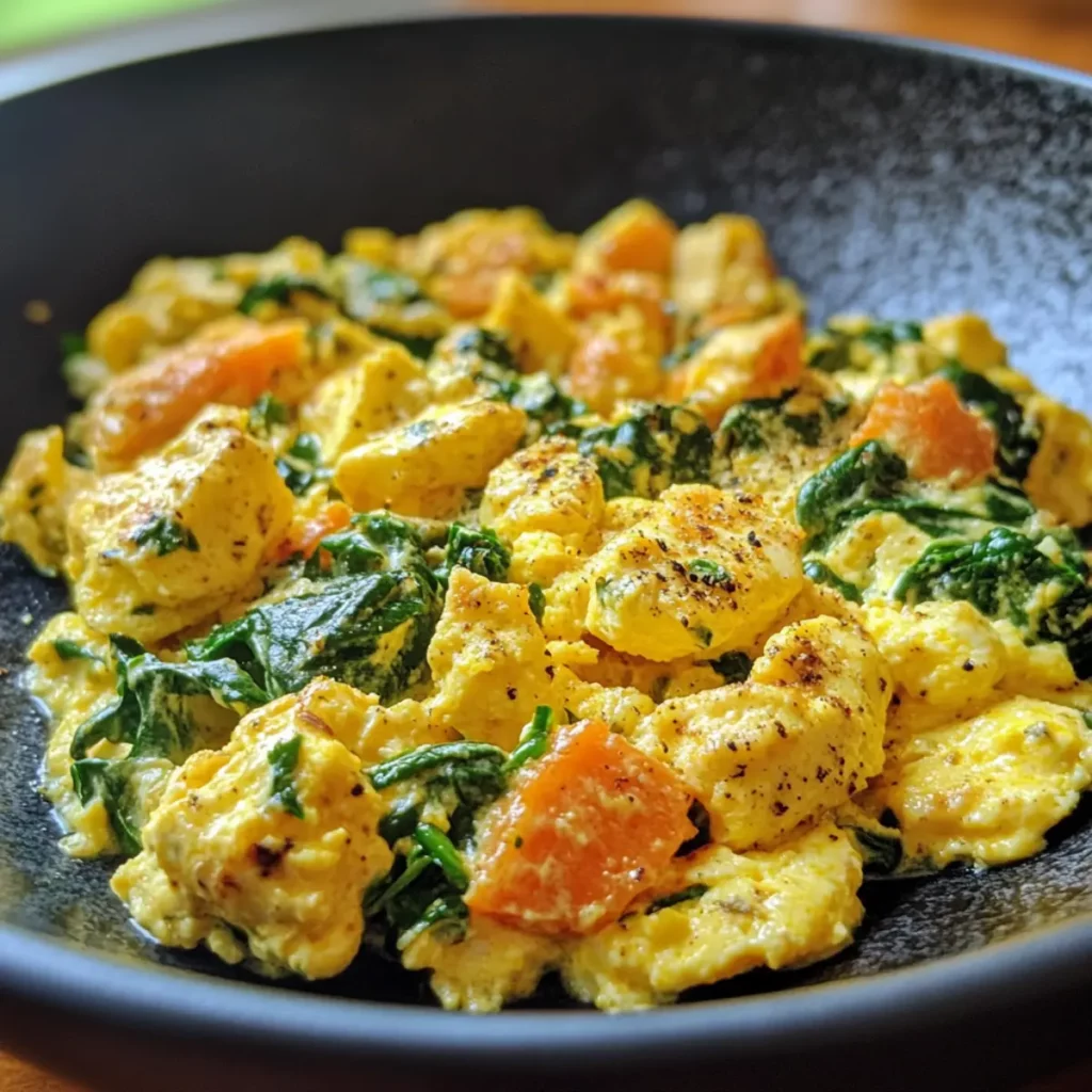 Creamy Spinach Egg Scramble
