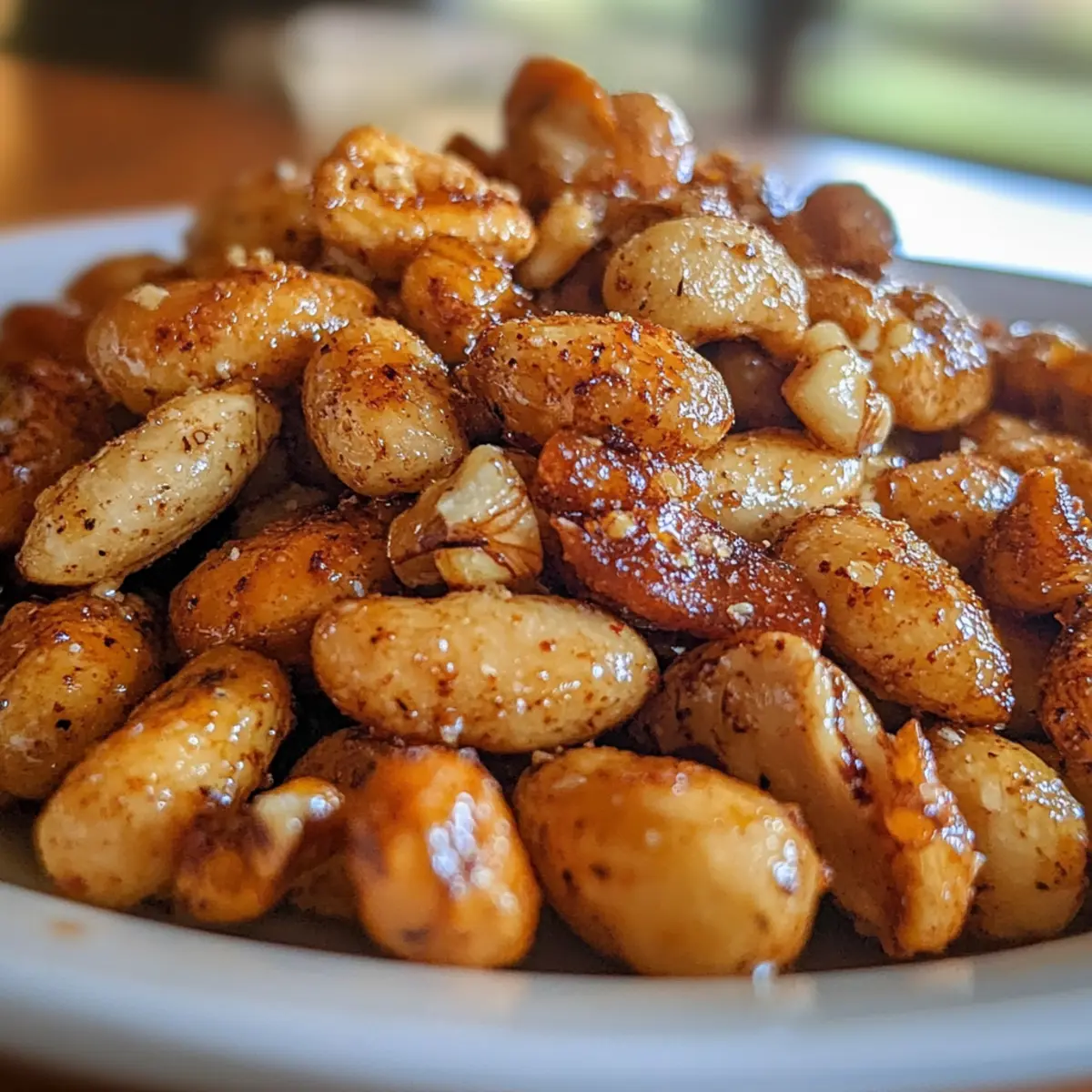 Honey Garlic Roasted Nuts