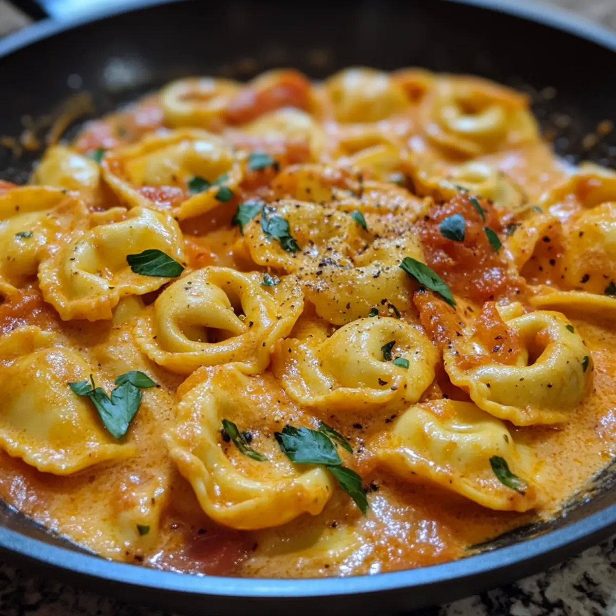Creamy Tomato Tortellini Skillet