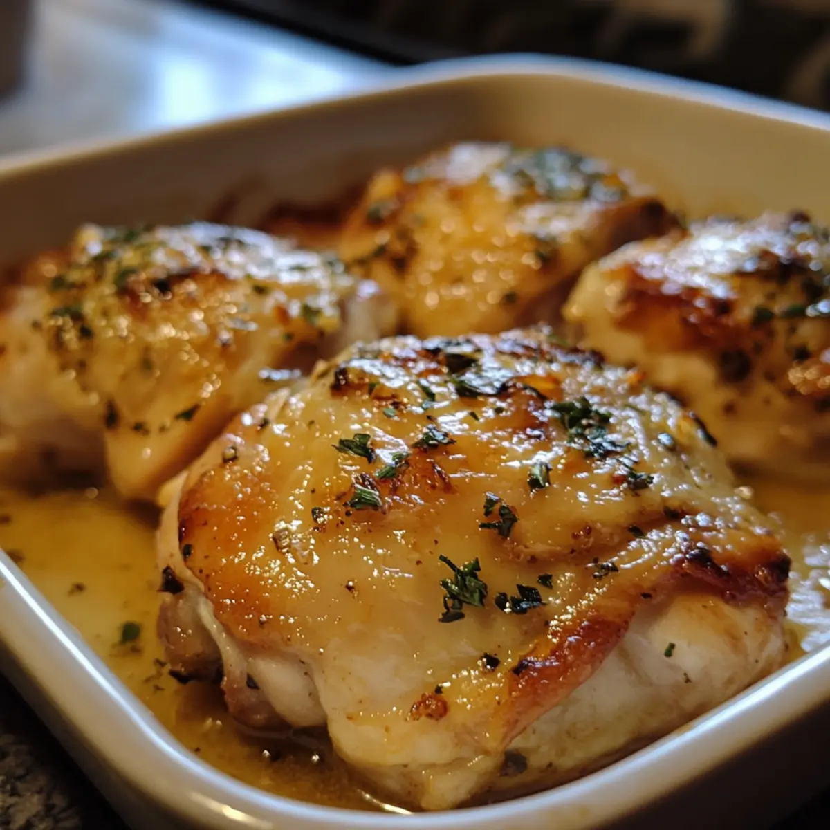 Baked Garlic Chicken Thighs