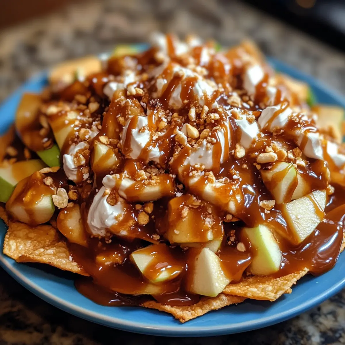Fast Caramel Apple Nachos