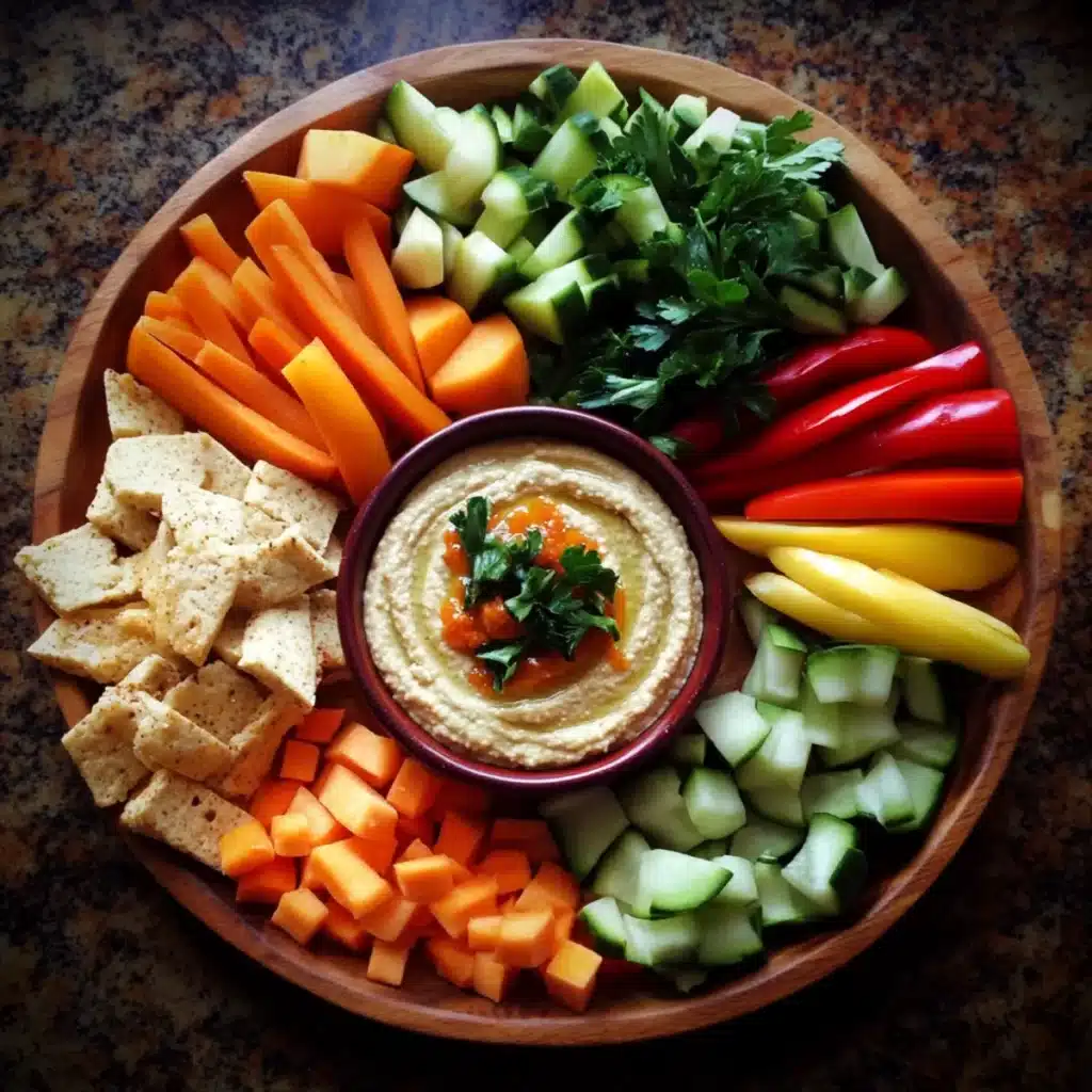Hummus and Fresh Veggie Board