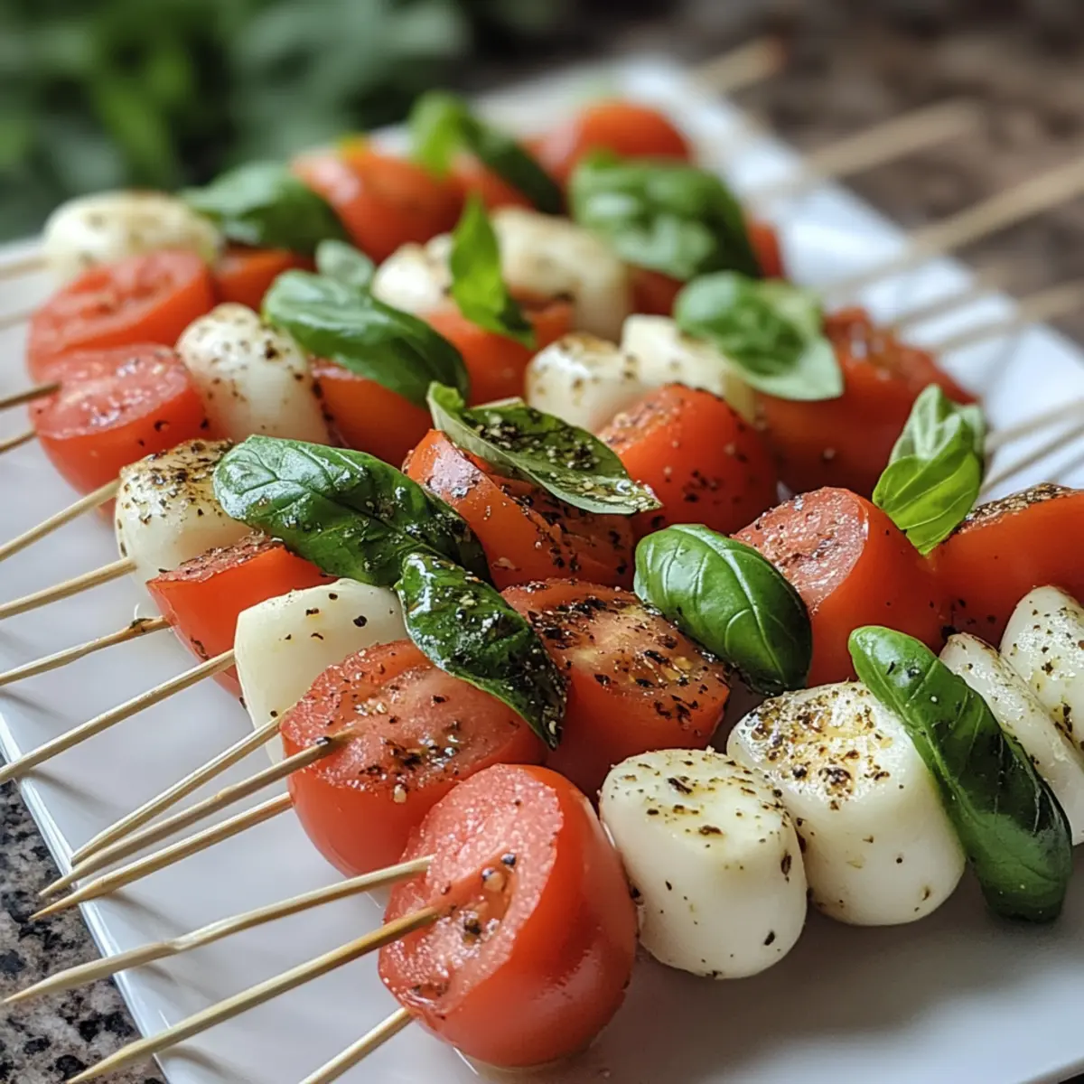 Easy Caprese Skewer Bites