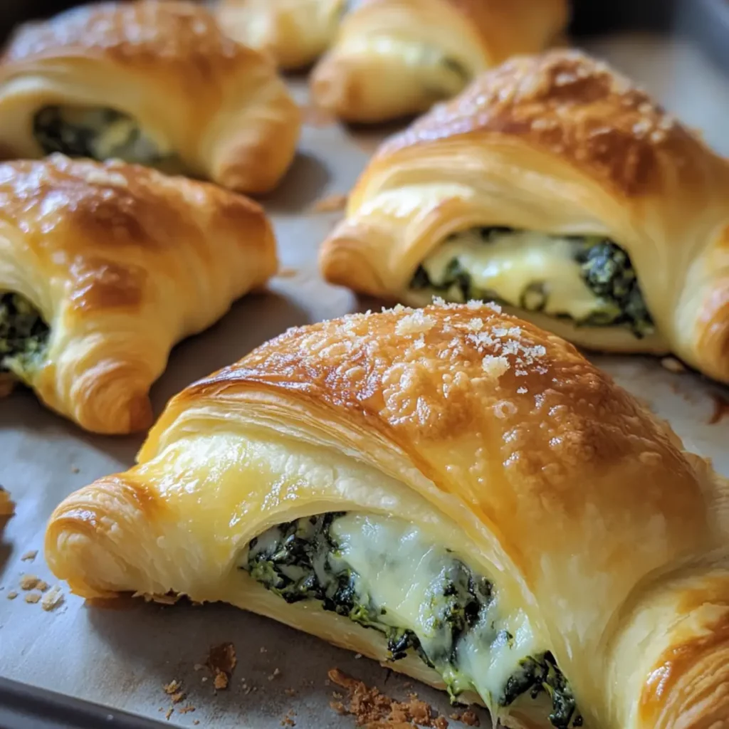 Cheesy Spinach Stuffed Crescents