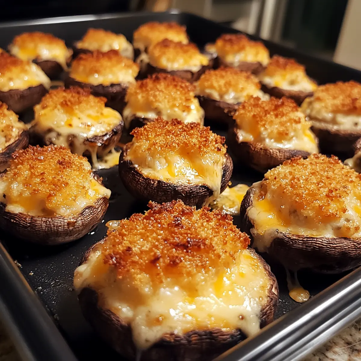 Crispy Cheese Stuffed Mushrooms